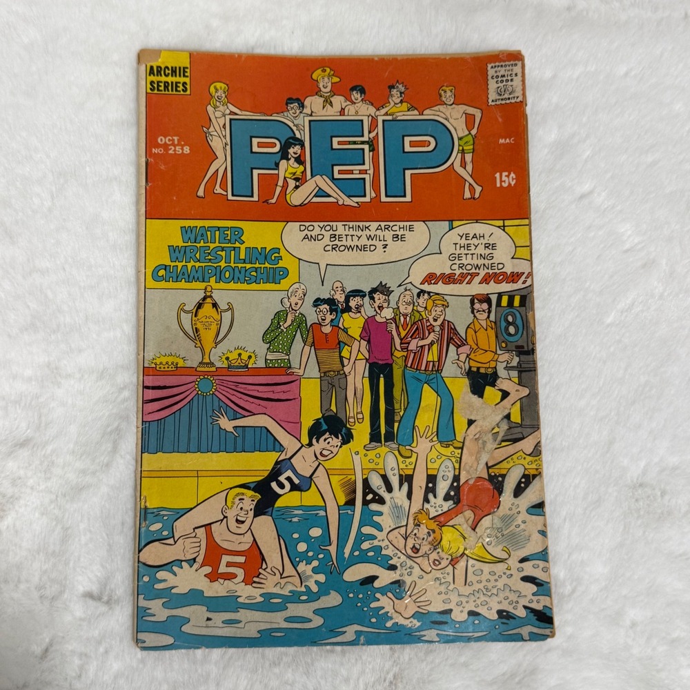 Vintage Archie Series PEP Comic No 258 Oct 1971 Bronze Age Mattel Sizzlers Ad